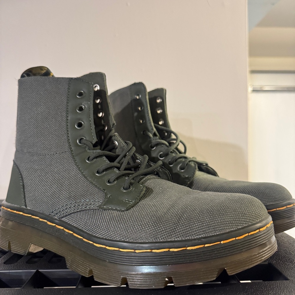 Dr. Martens- Combs Green Canvas Boots - Picture 3 of 4